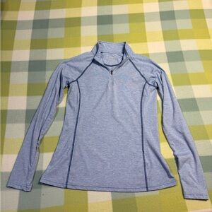 Orvis Woman’s Small Light Blue Long-Sleeve Quarter-Zip Performance Top